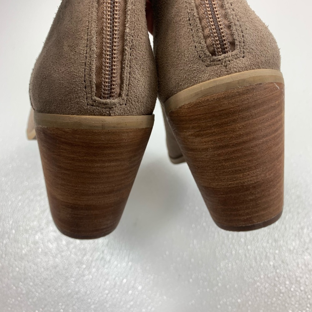 Suede Split Side Open Toe Booties Nwot - image 4